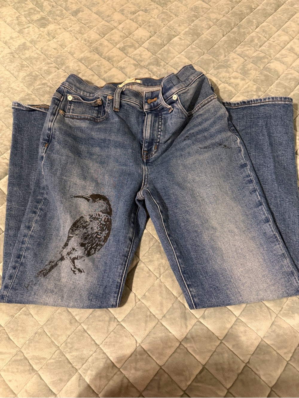 Madewell Bird Graphic Printed High-Rise Jeans